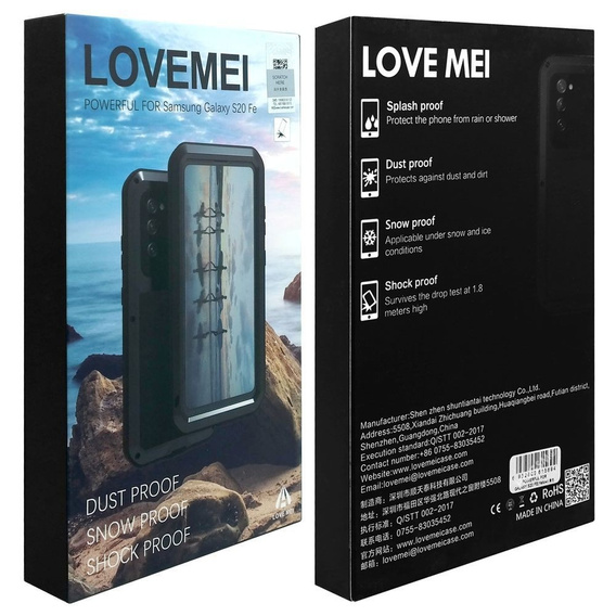Love Mei Case for Samsung Galaxy S20 FE 4G/5G, armored with glass, green