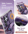 GVIEWIN Case for Samsung Galaxy S25 Ultra, Camera Slider – Quicksand/Purple
