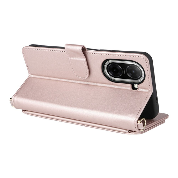 Crossbody Leather Wallet flip case for Xiaomi Redmi A5, pink