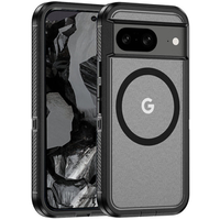 Case with frame for Google Pixel 8A do MagSafe, for MagSafe, transparent / black