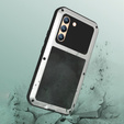 Love Mei Case for Samsung Galaxy S22, armored with glass, silver