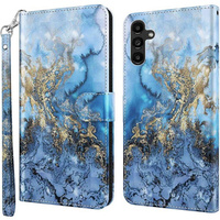Flip case for Samsung Galaxy A14 4G/5G, Wallet Marble, blue