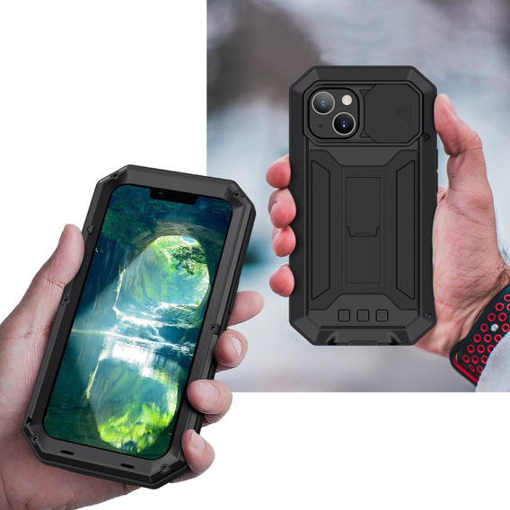 Case for iPhone 13 Mini, R-JUST CamShield Slide, armoured, black