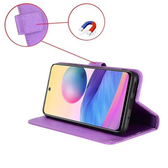 Flip case for Samsung Galaxy M55 5G, Wallet Smart Magnet, purple