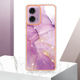 Protective Case for Motorola Moto G24 / G24 Power / G04, Marble Slim Case, purple
