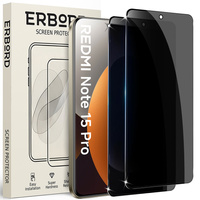 ERBORD Anti-Spy privacy tempered glass (2 pcs) for Xiaomi Redmi Note 15 Pro 4G