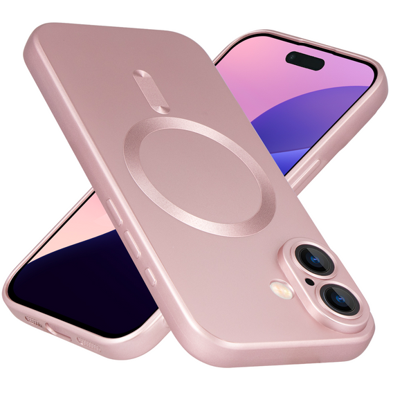 Case for iPhone 16, ColorMag, for MagSafe, pink