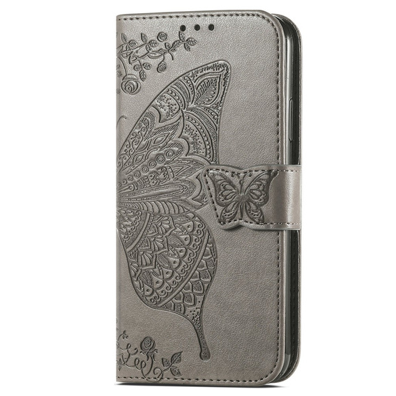 Flip case for Motorola Moto G24 / G24 Power / G04, Butterfly, grey