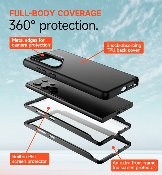 Case for Samsung Galaxy S24 Ultra, Suritch Full Body for MagSafe, black