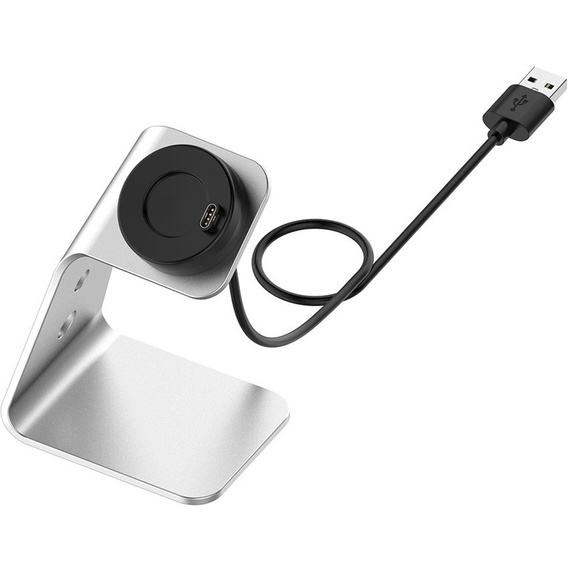 Aluminum USB Docking Station for Garmin Fenix 7/7S/7X/6/6X/6S, Silver