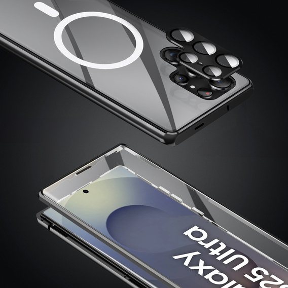 Magnetic Dual Glass MagSafe case for Samsung Galaxy S25 Ultra, black