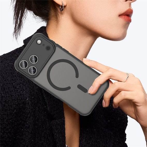 Matte case for iPhone 17 Pro Max, for MagSafe, with camera protection, black