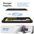 Spigen case for iPhone 16E, Rugged Armor MagSafe, black + Tempered Glass 9H
