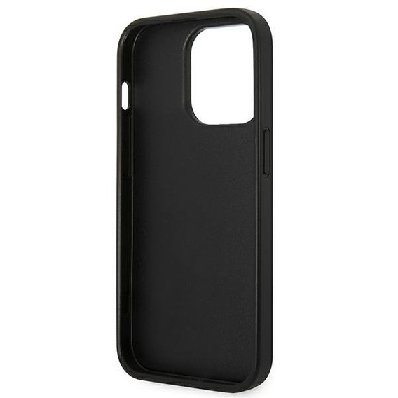 Karl Lagerfeld Case for iPhone 14 Pro Max, Saffiano Karl's Head Patch, silver
