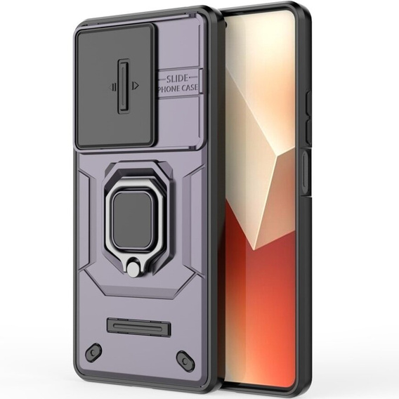 Case for Xiaomi Redmi Note 13 5G, KickStand Camera Lens, purple