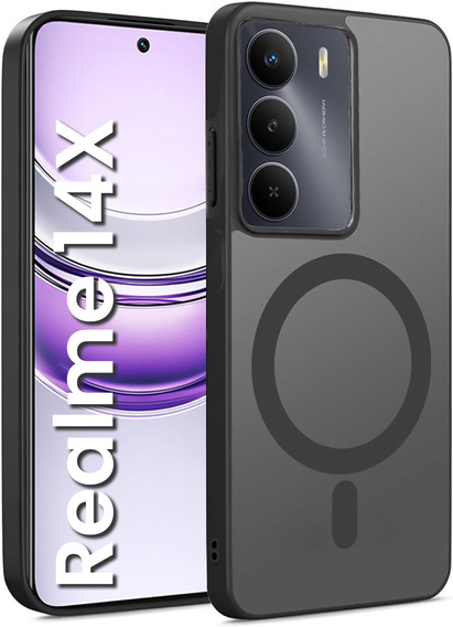 Case for Realme 14X / Realme C75, for MagSafe, ERBORD Matt Case, black