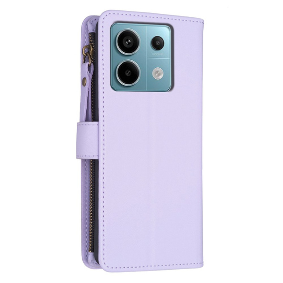 Flip case for Xiaomi Redmi Note 13 Pro 4G / Xiaomi Redmi Note 14S / Xiaomi Poco M6 Pro 4G, Wallet Zipper Pocket, purple