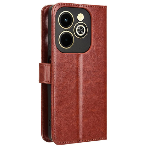 Flip case for Infinix Hot 40i, Crazy Horse Wallet, brown
