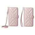 Crossbody Leather Wallet flip case for Oppo Reno 13F 5G, pink