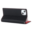 Flip case for iPhone 15, Litchi Skin Grain, black