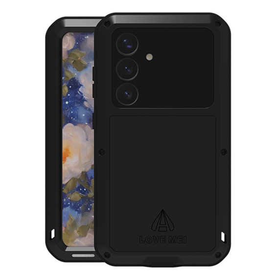 Love Mei Case for Samsung Galaxy S25+ Plus, armored with glass, black