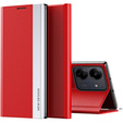 Flip case for Xiaomi Redmi 13C / Poco C65, Side Magnetic, red