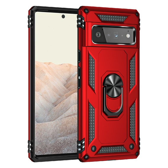 Armor Case for Google Pixel 6 Pro, Nox Case Ring, red