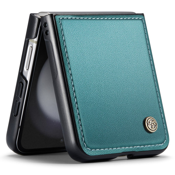 Case for Samsung Galaxy Z Flip7 FE / Z Flip6, CASEME Litchi Leather, green