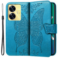 Flip case for Realme C55, Butterfly, blue