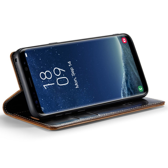 CASEME flip case for Samsung Galaxy S8+ Plus, Waxy Textucoffee, coffee