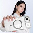 Case for iPhone Air, for MagSafe, with stand, transparent with grey inserts