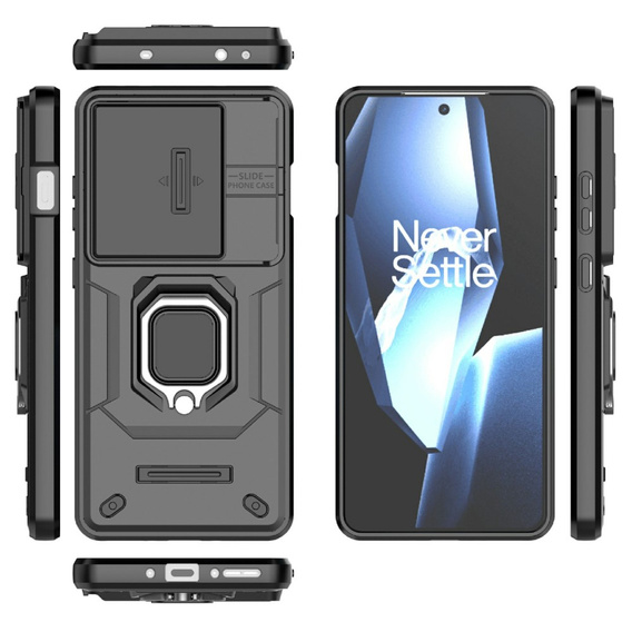 Case for OnePlus 13R, KickStand Camera Lens, black