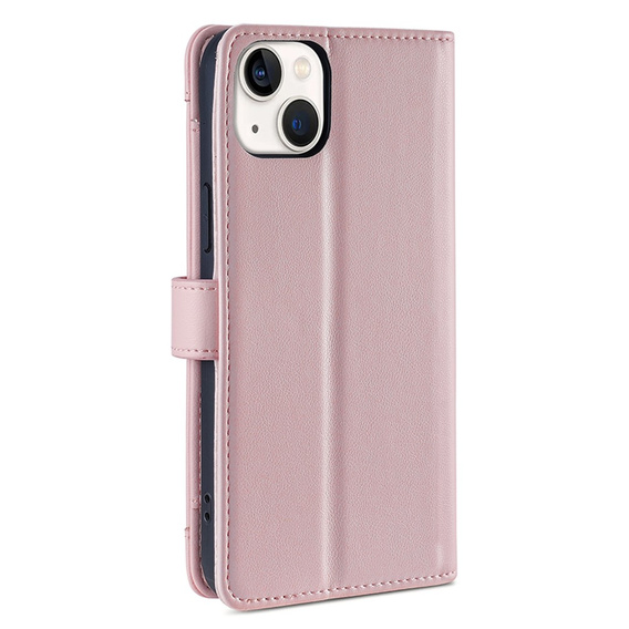 Flip case for iPhone 14, Wallet Zipper Pocket, pink