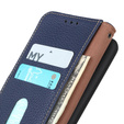 KHAZNEH RFID case for OnePlus 12R, Litchi Texture, blue