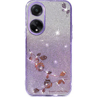 Case for Oppo A78 4G, Glitter Flower, purple