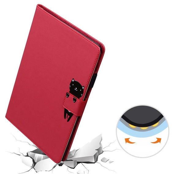 Case for Lenovo Tab M10 Plus 10.6 Gen 3, with flap, animal, red