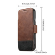 2-in-1 flip case for iPhone 17 Pro Max, SUTENI, for MagSafe, brown