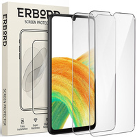 2x Tempered Glass for Samsung Galaxy A33 5G, ERBORD 9H Hard Glass for phone screen