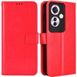 Flip case for Oppo Reno 11F 5G, Crazy Horse Wallet, red