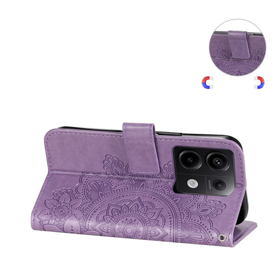 Flip case for Xiaomi Redmi Note 13 Pro 5G, Mandala, purple