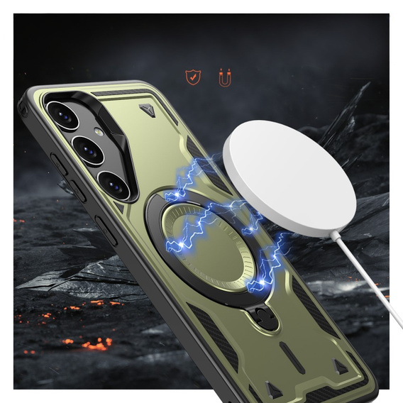 Case for Samsung Galaxy S25+ Plus, Military MagSafe, green
