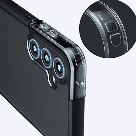 Case for Samsung Galaxy A15, Fusion, transparent / black + 9H glass