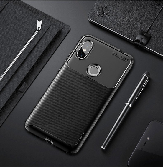 Case for Xiaomi Redmi Note 6 Pro, Carbon Gel, black