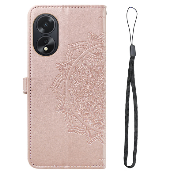 Flip case for Oppo A38 4G / Oppo A18 4G, Mandala, pink rose gold