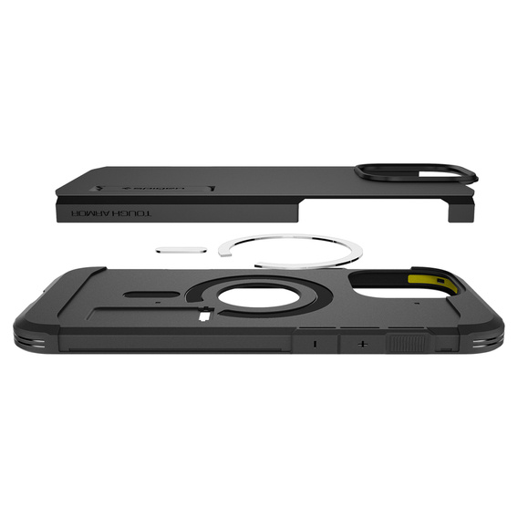 Spigen case for iPhone 16 Pro Max, Tough Armor Mag MagSafe, black + 9H Tempered Glass