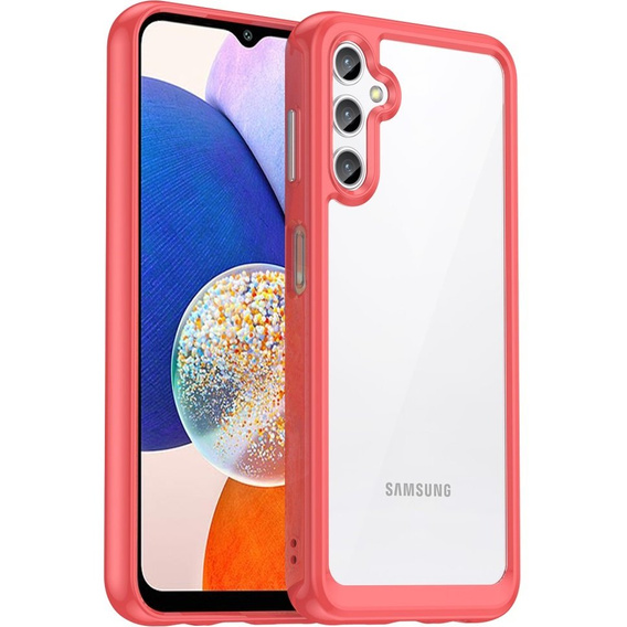 Case for Samsung Galaxy A14 4G/5G, Fusion Hybrid, transparent / red
