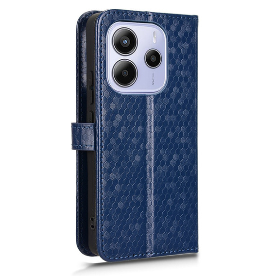 Flip case for Xiaomi Redmi Note 14 4G, Wallet Rhombus, blue