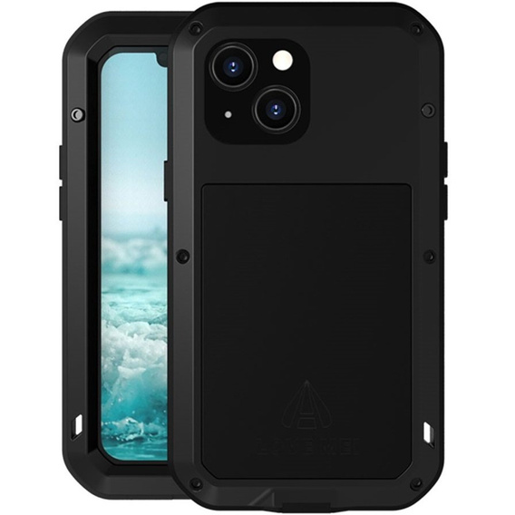 Love Mei Case for iPhone 13 mini, armored with glass, black