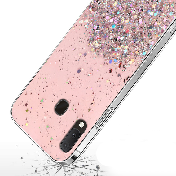 Case for Samsung Galaxy A20E, Glittery, pink