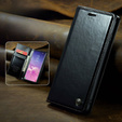 CASEME flip case for Samsung Galaxy S10+ Plus, Waxy Textublack, black